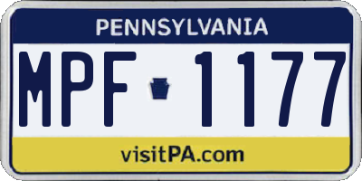 PA license plate MPF1177