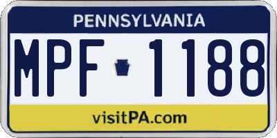 PA license plate MPF1188