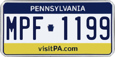 PA license plate MPF1199