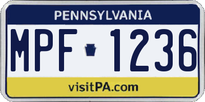 PA license plate MPF1236