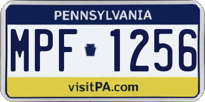 PA license plate MPF1256