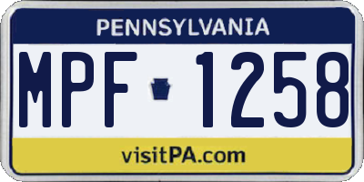 PA license plate MPF1258