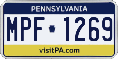 PA license plate MPF1269