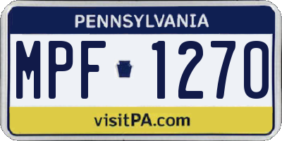 PA license plate MPF1270
