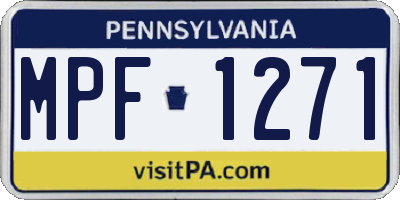 PA license plate MPF1271
