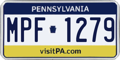 PA license plate MPF1279