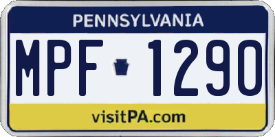 PA license plate MPF1290