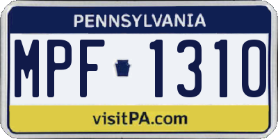 PA license plate MPF1310