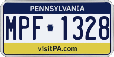 PA license plate MPF1328