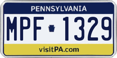 PA license plate MPF1329