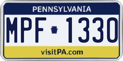 PA license plate MPF1330