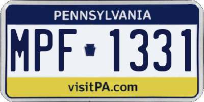 PA license plate MPF1331