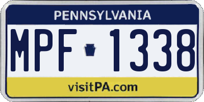 PA license plate MPF1338