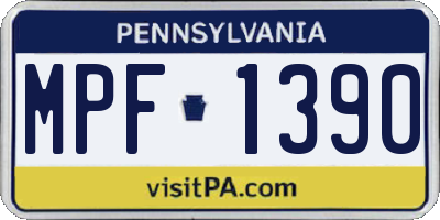 PA license plate MPF1390