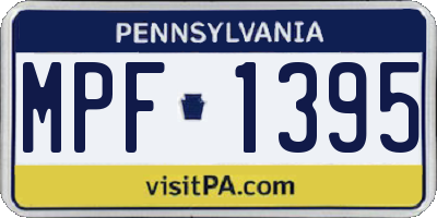 PA license plate MPF1395