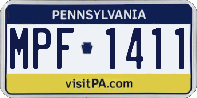 PA license plate MPF1411