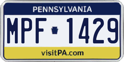 PA license plate MPF1429