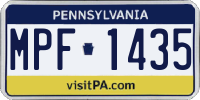 PA license plate MPF1435