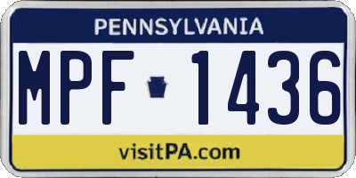 PA license plate MPF1436