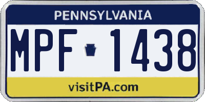 PA license plate MPF1438