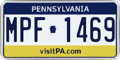 PA license plate MPF1469