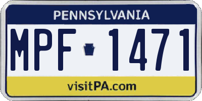 PA license plate MPF1471