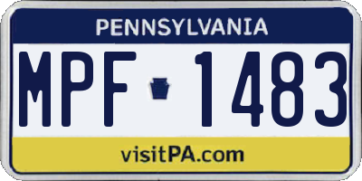 PA license plate MPF1483