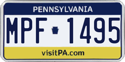 PA license plate MPF1495