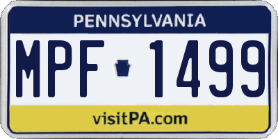 PA license plate MPF1499