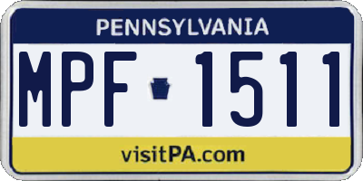 PA license plate MPF1511