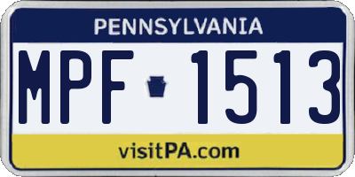PA license plate MPF1513