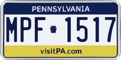 PA license plate MPF1517