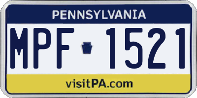 PA license plate MPF1521