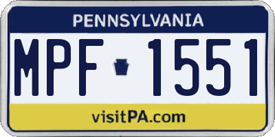 PA license plate MPF1551