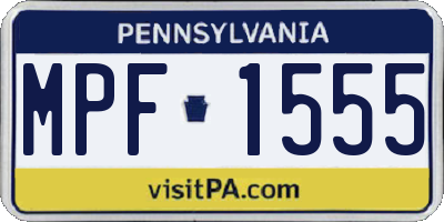 PA license plate MPF1555