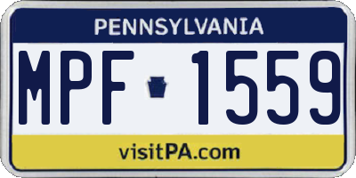 PA license plate MPF1559