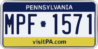 PA license plate MPF1571
