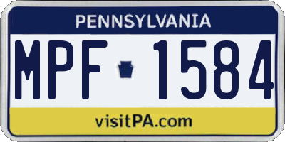 PA license plate MPF1584