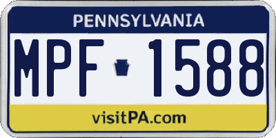 PA license plate MPF1588