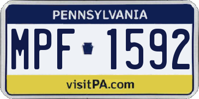 PA license plate MPF1592