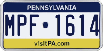 PA license plate MPF1614