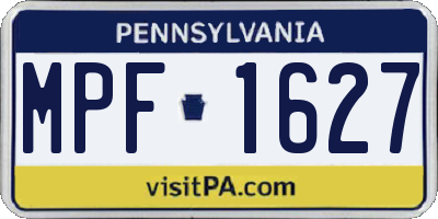 PA license plate MPF1627