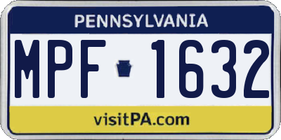 PA license plate MPF1632