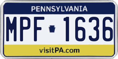 PA license plate MPF1636