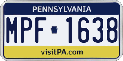 PA license plate MPF1638