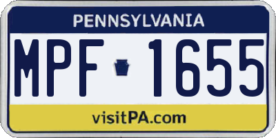 PA license plate MPF1655