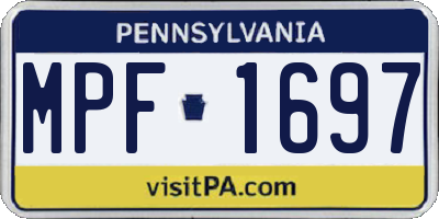 PA license plate MPF1697