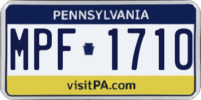 PA license plate MPF1710
