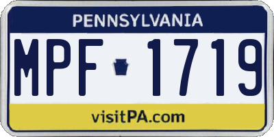 PA license plate MPF1719