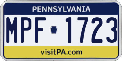 PA license plate MPF1723